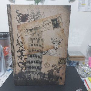 Fake Hollowed Out Decorative Faux Book Box Organizer Leaning Tower of Pisa